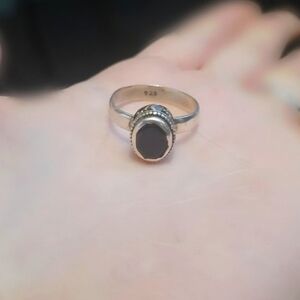 Pyrope Garnet Bohemian Style 925 Silver Ring Size 8